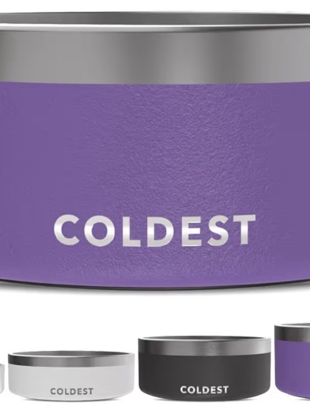 Purple Stainless Steel Dog Bowl — Non-Slip Pet Feeder